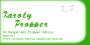 karoly propper business card